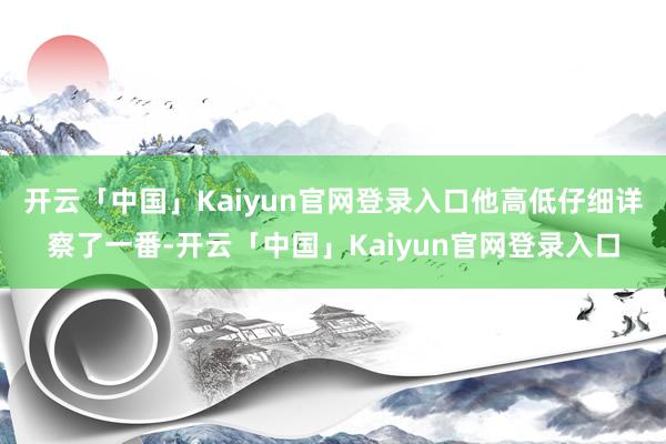 开云「中国」Kaiyun官网登录入口他高低仔细详察了一番-开云「中国」Kaiyun官网登录入口