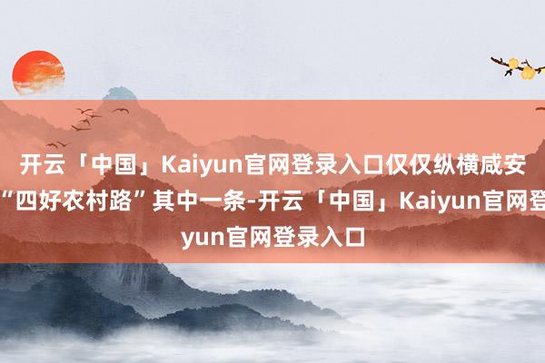 开云「中国」Kaiyun官网登录入口仅仅纵横咸安大地的“四好农村路”其中一条-开云「中国」Kaiyun官网登录入口