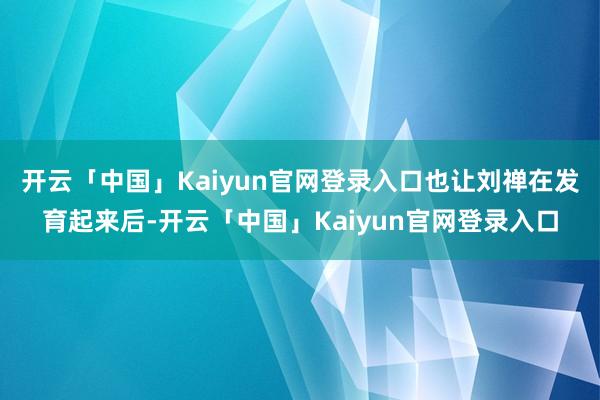 开云「中国」Kaiyun官网登录入口也让刘禅在发育起来后-开云「中国」Kaiyun官网登录入口