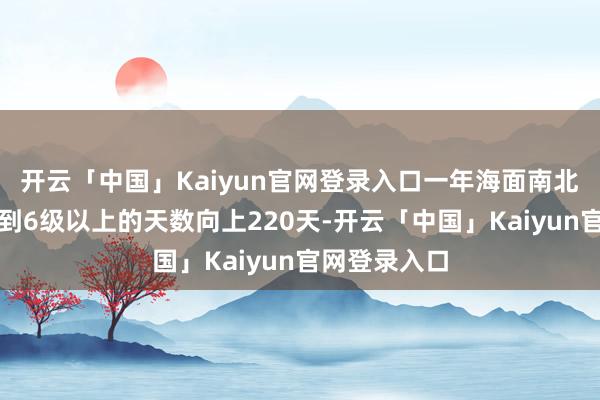 开云「中国」Kaiyun官网登录入口一年海面南北对流风速达到6级以上的天数向上220天-开云「中国」Kaiyun官网登录入口